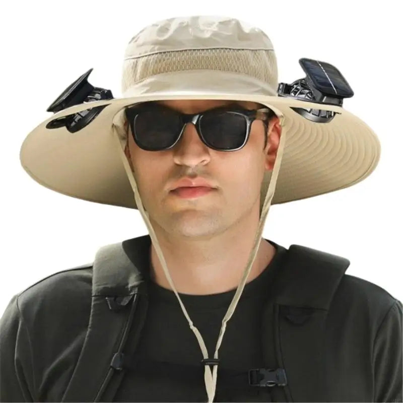 Solar-Powered Rechargeable Sun Hat - Breathable Beach Hat for Outdoor Adventures