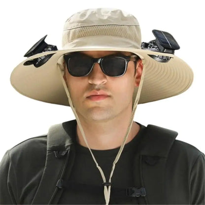 Solar-Powered Rechargeable Sun Hat - Breathable Beach Hat for Outdoor Adventures