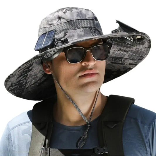 Solar-Powered Rechargeable Sun Hat - Breathable Beach Hat for Outdoor Adventures