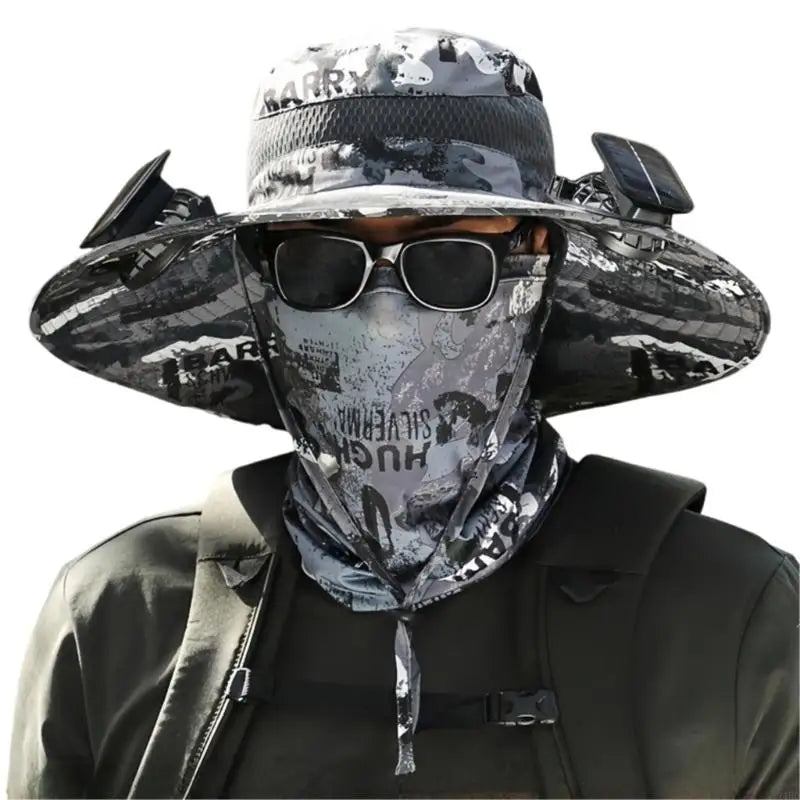 Solar-Powered Rechargeable Sun Hat - Breathable Beach Hat for Outdoor Adventures