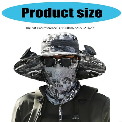 Solar-Powered Rechargeable Sun Hat - Breathable Beach Hat for Outdoor Adventures