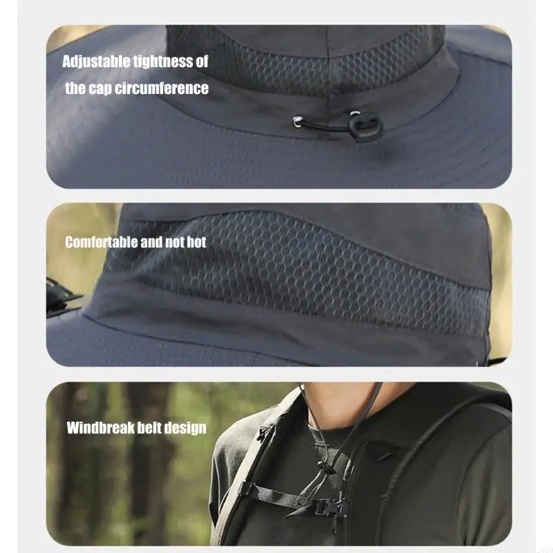 Solar-Powered Rechargeable Sun Hat - Breathable Beach Hat for Outdoor Adventures