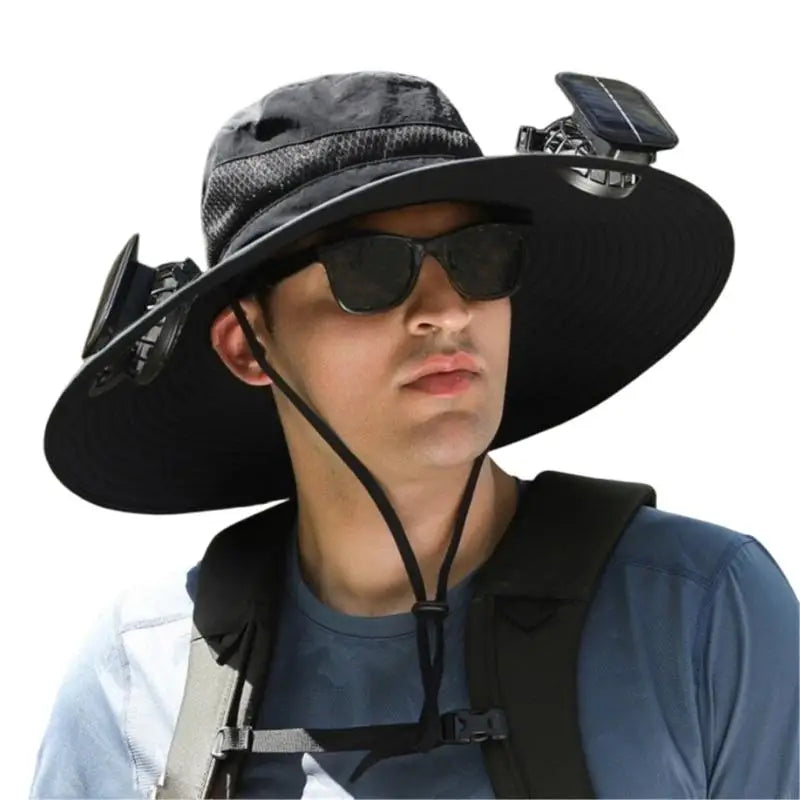 Solar-Powered Rechargeable Sun Hat - Breathable Beach Hat for Outdoor Adventures