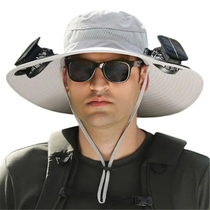 Solar-Powered Rechargeable Sun Hat - Breathable Beach Hat for Outdoor Adventures